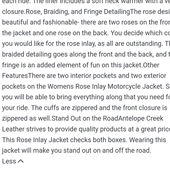 Leather Fringe Rose Inlay Jacket - Picture 3 of 9